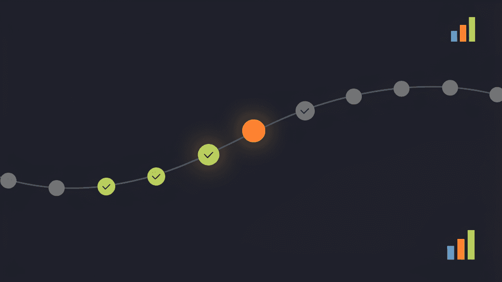 Empty progress path illustration showing a winding trail waiting to be filled in